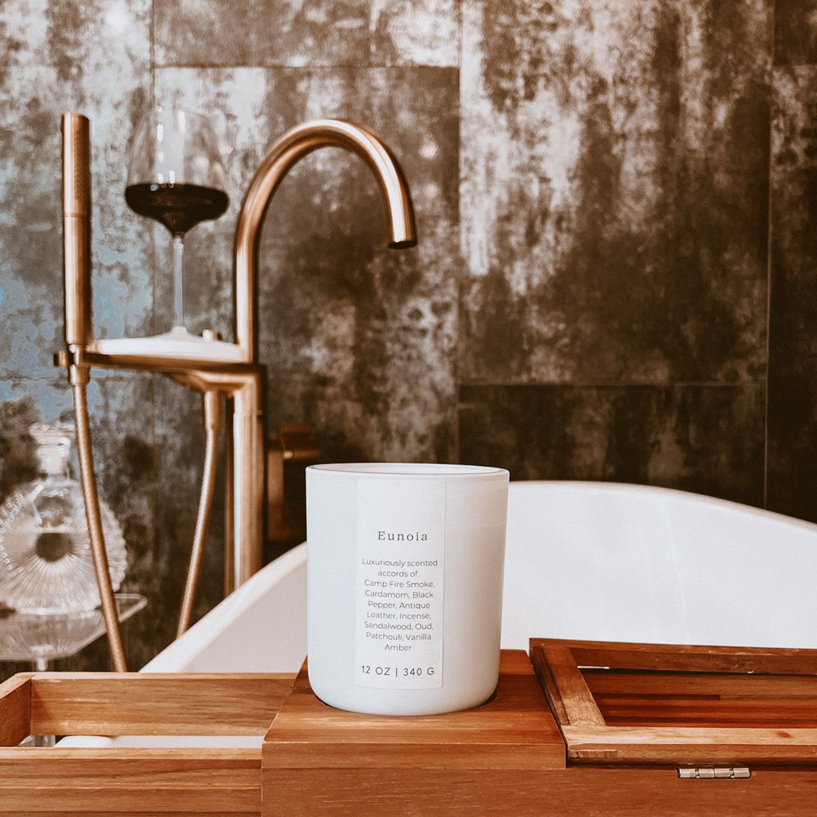 Eunoia Candle in a matte white candle vessel | 12 oz