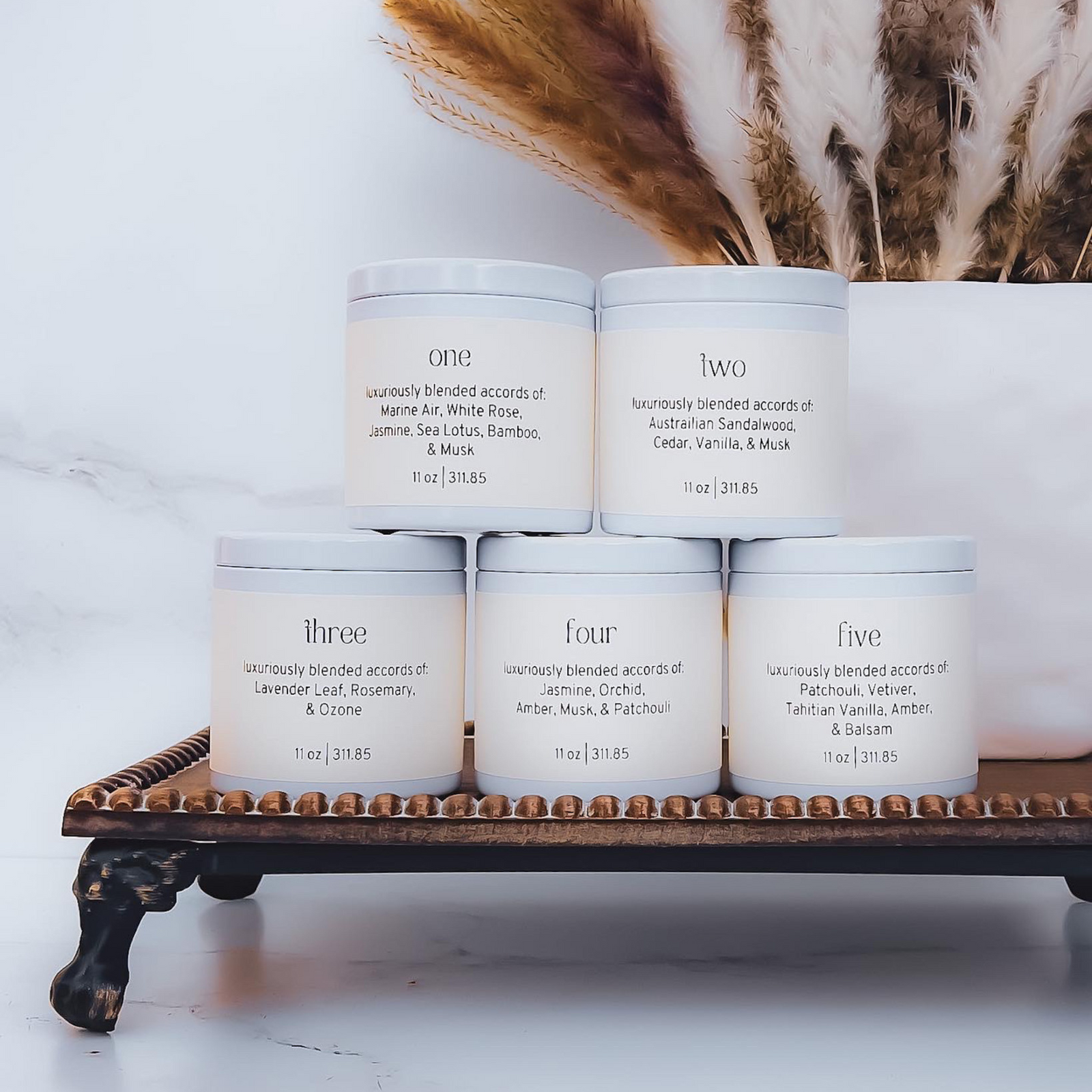 Custom Label Wedding Candles | Wedding Favors | Bridal Party Gifts | 11 oz Wooden Wick Candle in a White Tin With Lid