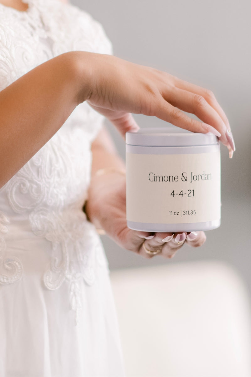 Custom Label Wedding Candle | Three - An Herbal/Spa Scented Candle | 11 oz
