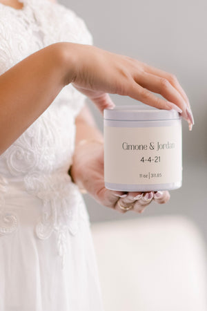 Custom Label Wedding Candle | Three - An Herbal/Spa Scented Candle | 11 oz