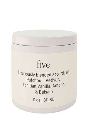 Custom Label Wedding Candle | Five - An Exotic Woodsy Scented Candle | 11 oz