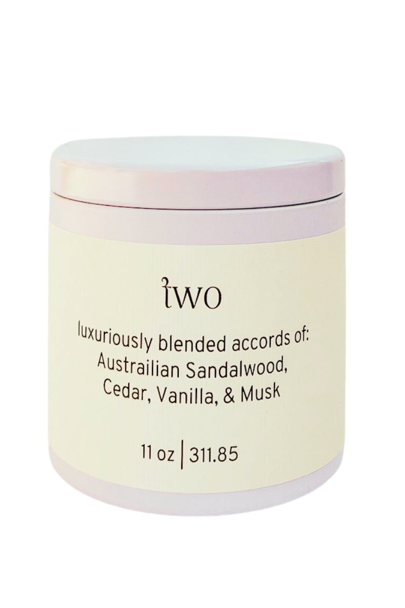 Custom Label Wedding Candle | Two - A Clean & Sophisticated Scented Candle | 11 oz
