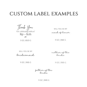 Custom Label Wedding Candle | Two - A Clean & Sophisticated Scented Candle | 11 oz